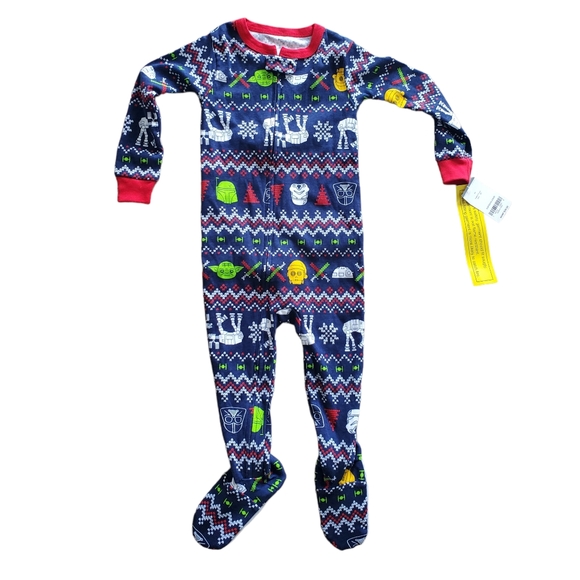 StarWars Footed Zip Up Pajamas by Carters NWT 100% Cotton - Picture 1 of 5